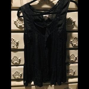 Black with lace detail mini dress